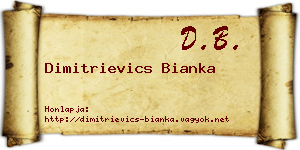 Dimitrievics Bianka névjegykártya
